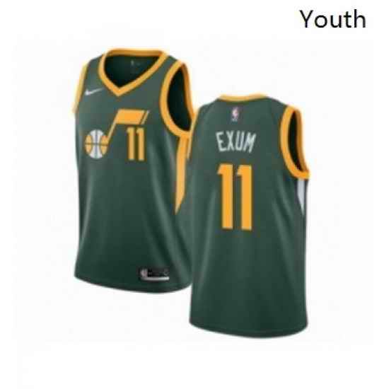Youth Nike Utah Jazz 11 Dante Exum Green Swingman Jersey Earned Edition